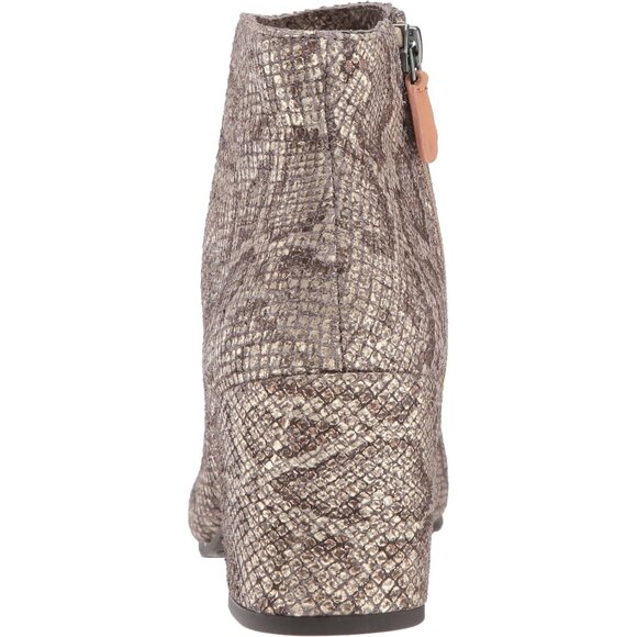 Gentle Souls by Kenneth Cole Antique Gold Leather Side ZIP Women's Heels Boots - Picture 3 of 8